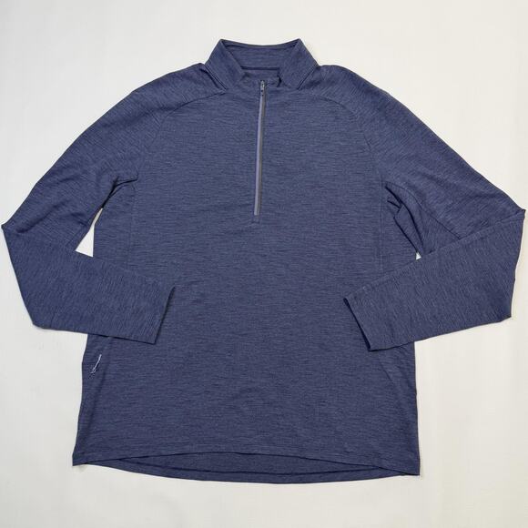 Lululemon Pullover Mens 2XL Blue Surge Warm Half Zip Long Sleeve Athletic Gym - Picture 2 of 12